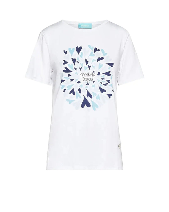 T-shirt con stampa frontale BIANCO DORABELLA