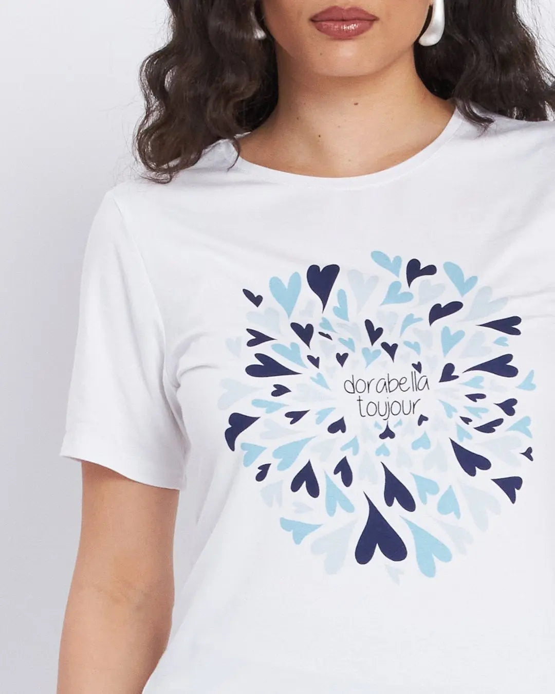 T-shirt con stampa frontale BIANCO DORABELLA