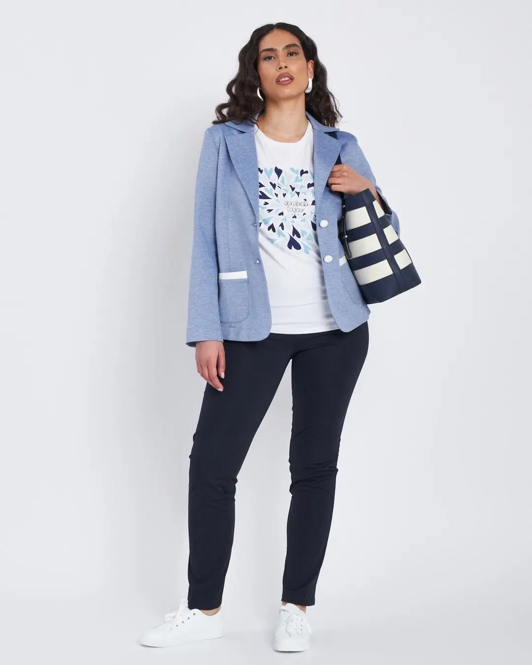 T-shirt con stampa frontale BIANCO DORABELLA