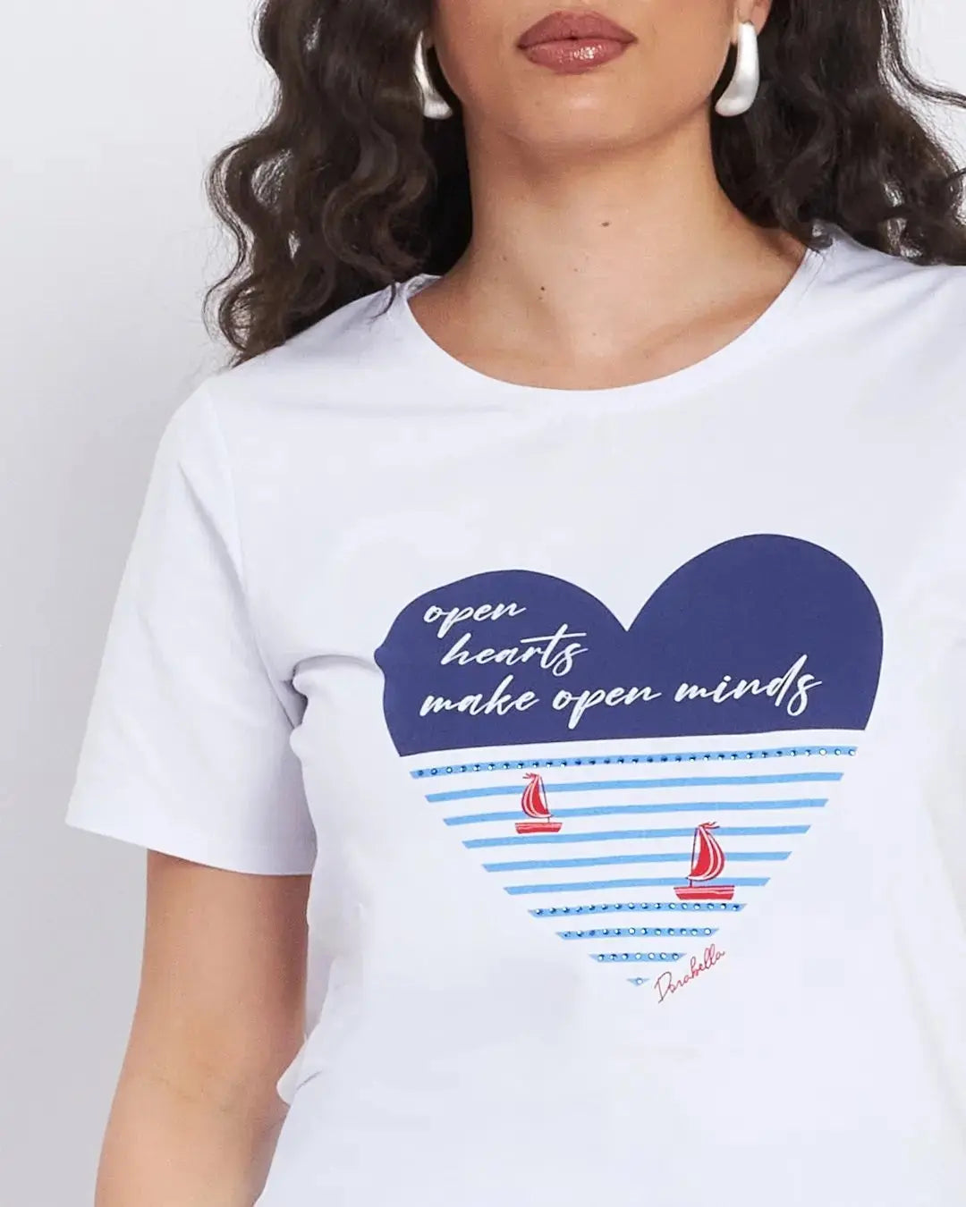 T-shirt con stampa frontale BIANCO DORABELLA