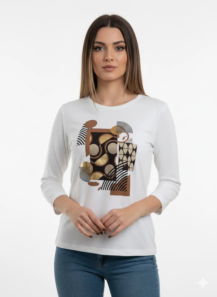 T-shirt con stampa maillard DORABELLA PIU'