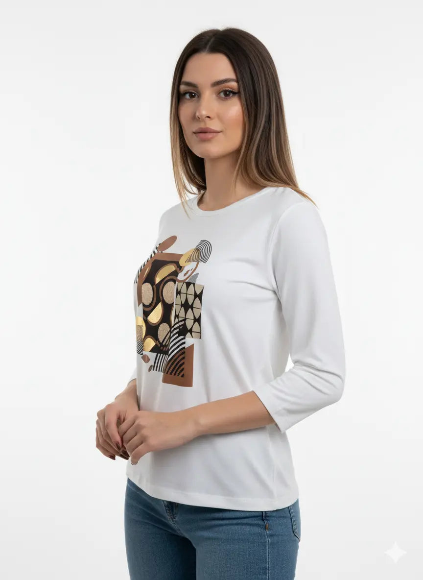 T-shirt con stampa maillard DORABELLA PIU'
