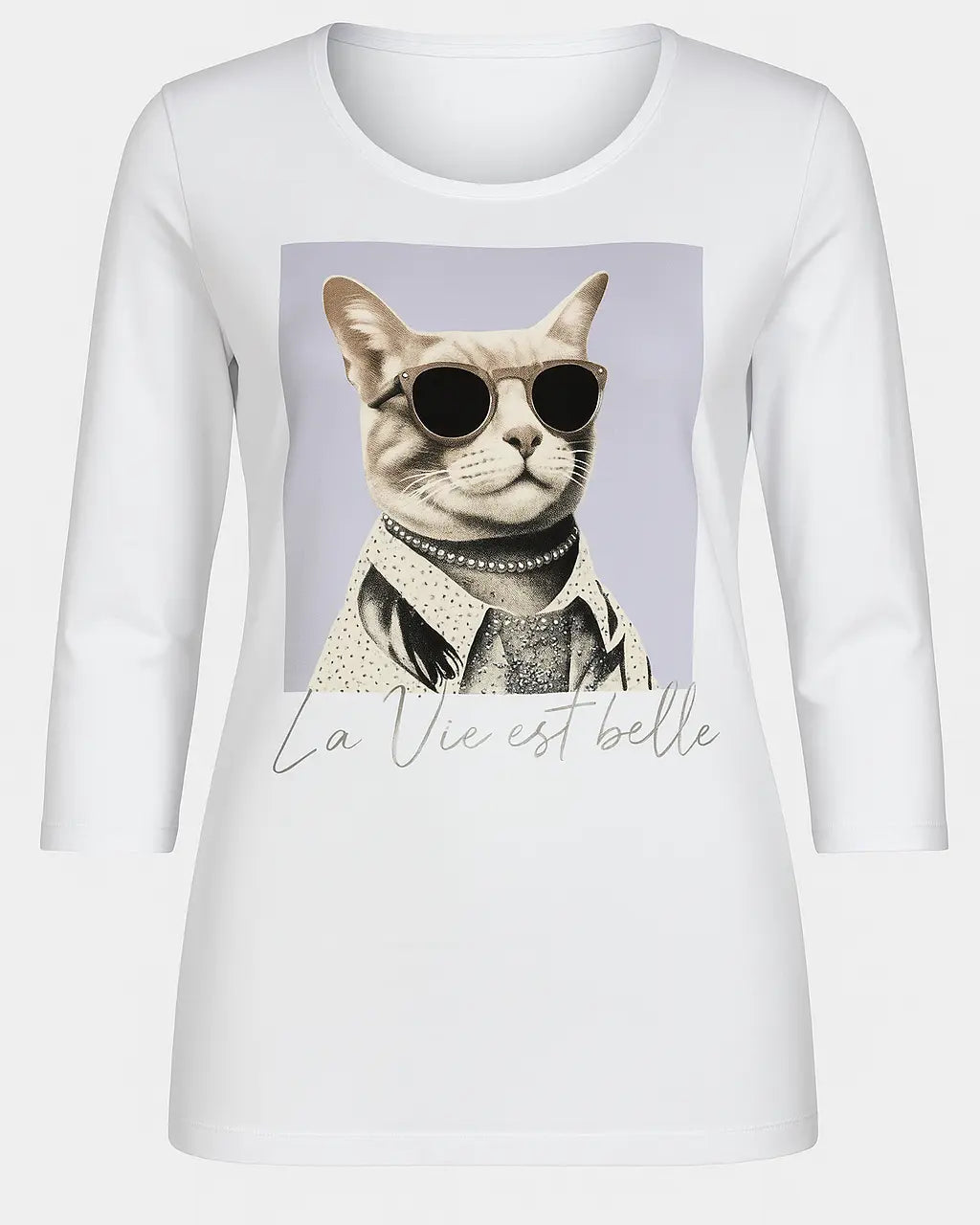 T-shirt girocollo con manica a 3/4 e stampa DORABELLA