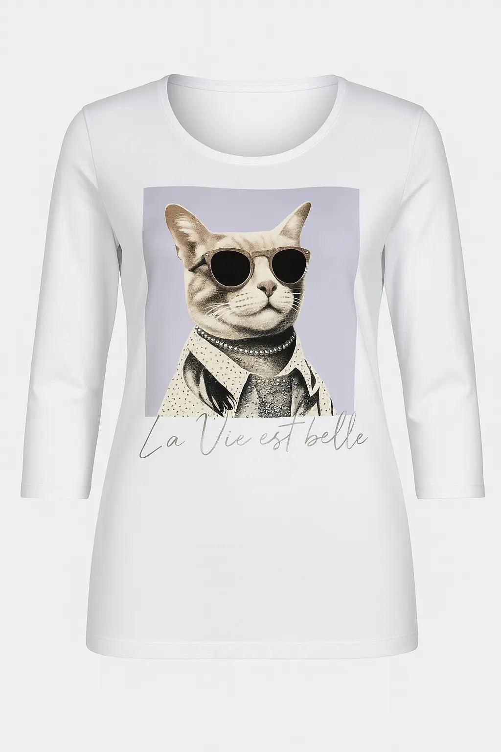 T-shirt girocollo con manica a 3/4 e stampa DORABELLA