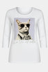 T-shirt girocollo con manica a 3/4 e stampa DORABELLA