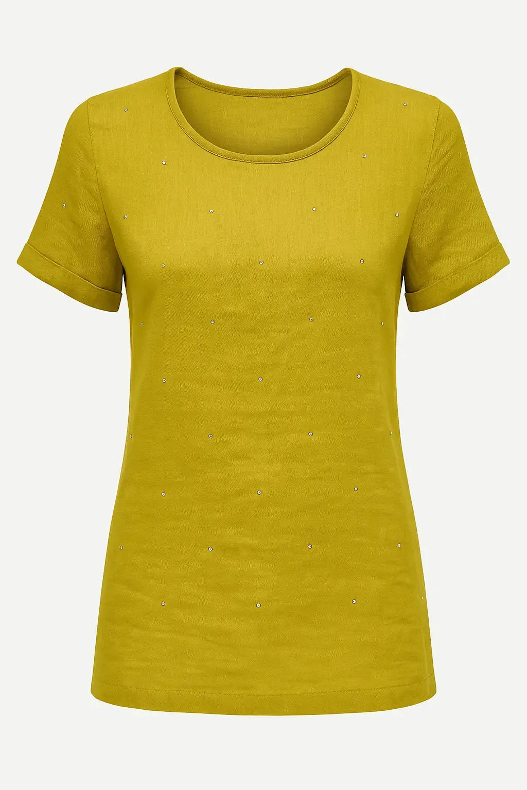 T-shirt in 100% lino con strass frontali DORABELLA XL