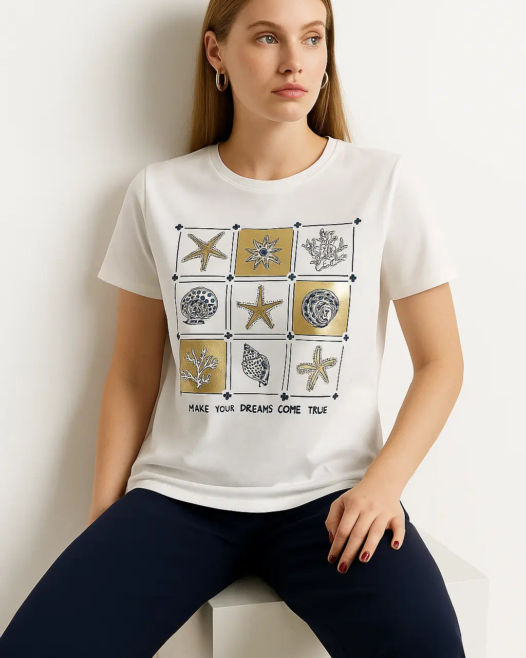 T-shirt in jersey di cotone con stampa DORABELLA