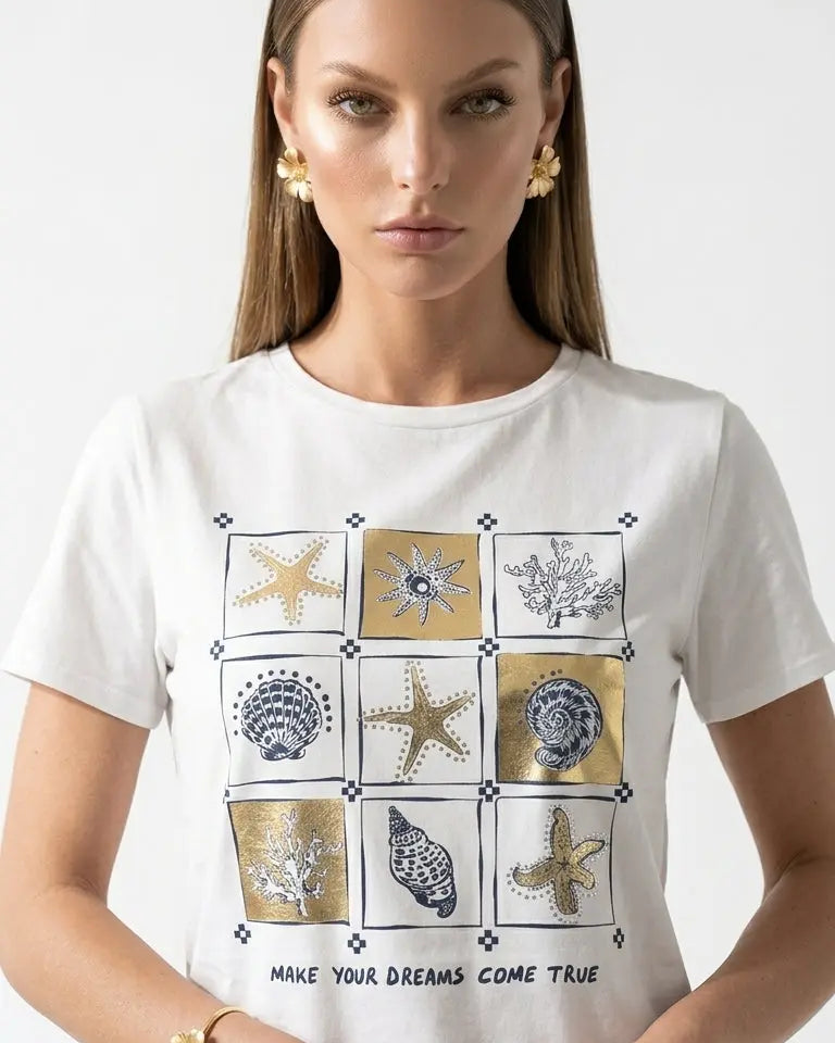 T-shirt in jersey di cotone con stampa DORABELLA
