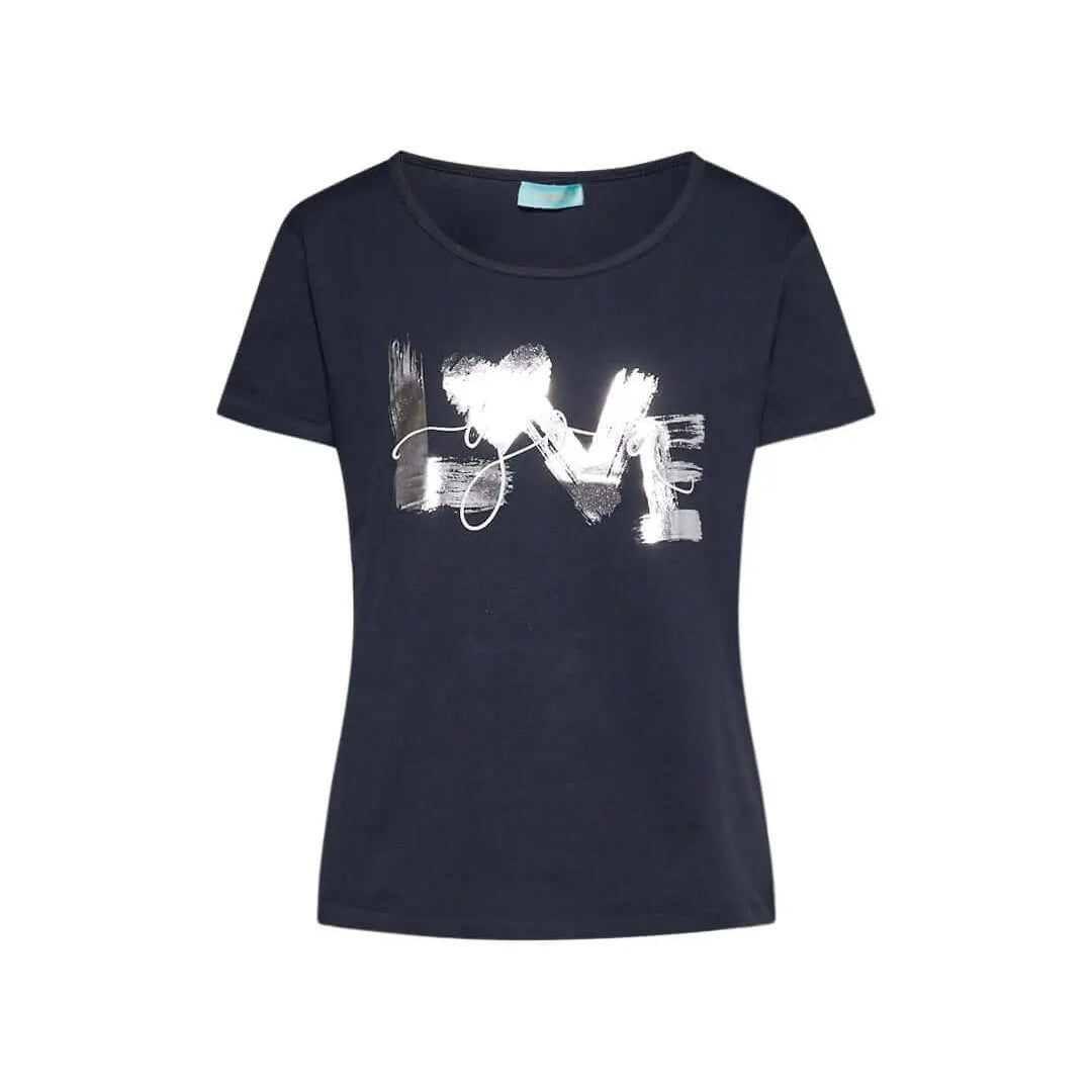 T-shirt in jersey di cotone elasticizzato con stampa LOVE BLU DORABELLA XL
