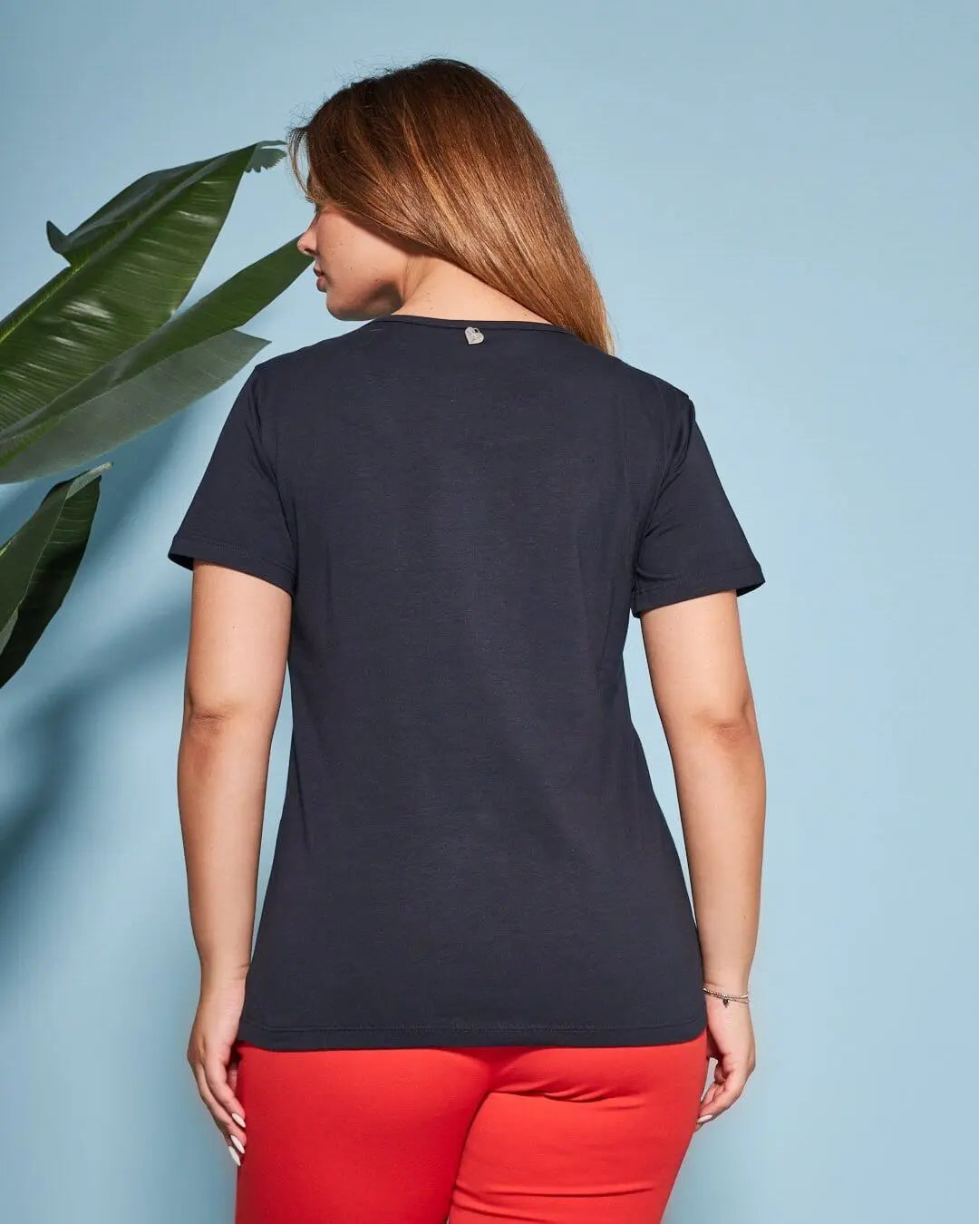 T-shirt in jersey di cotone elasticizzato con stampa LOVE BLU DORABELLA