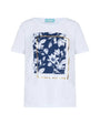 T-shirt in jersey di cotone elasticizzato con stampa floreale BIANCO DORABELLA