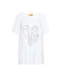 T-shirt in jersey di viscosa elasticizzata con stampa cuore BIANCO DORABELLA PIU' XL