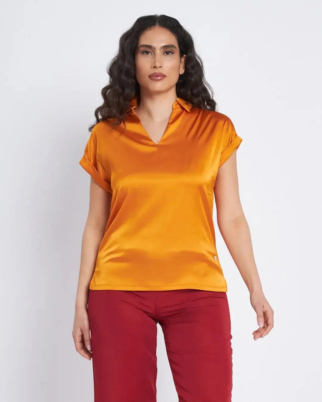 T-shirt in misto viscosa e raso CURCUMA DORABELLA