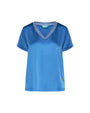 T-shirt in raso elasticizzato con scollo a V in filato lurex LAVANDA DORABELLA