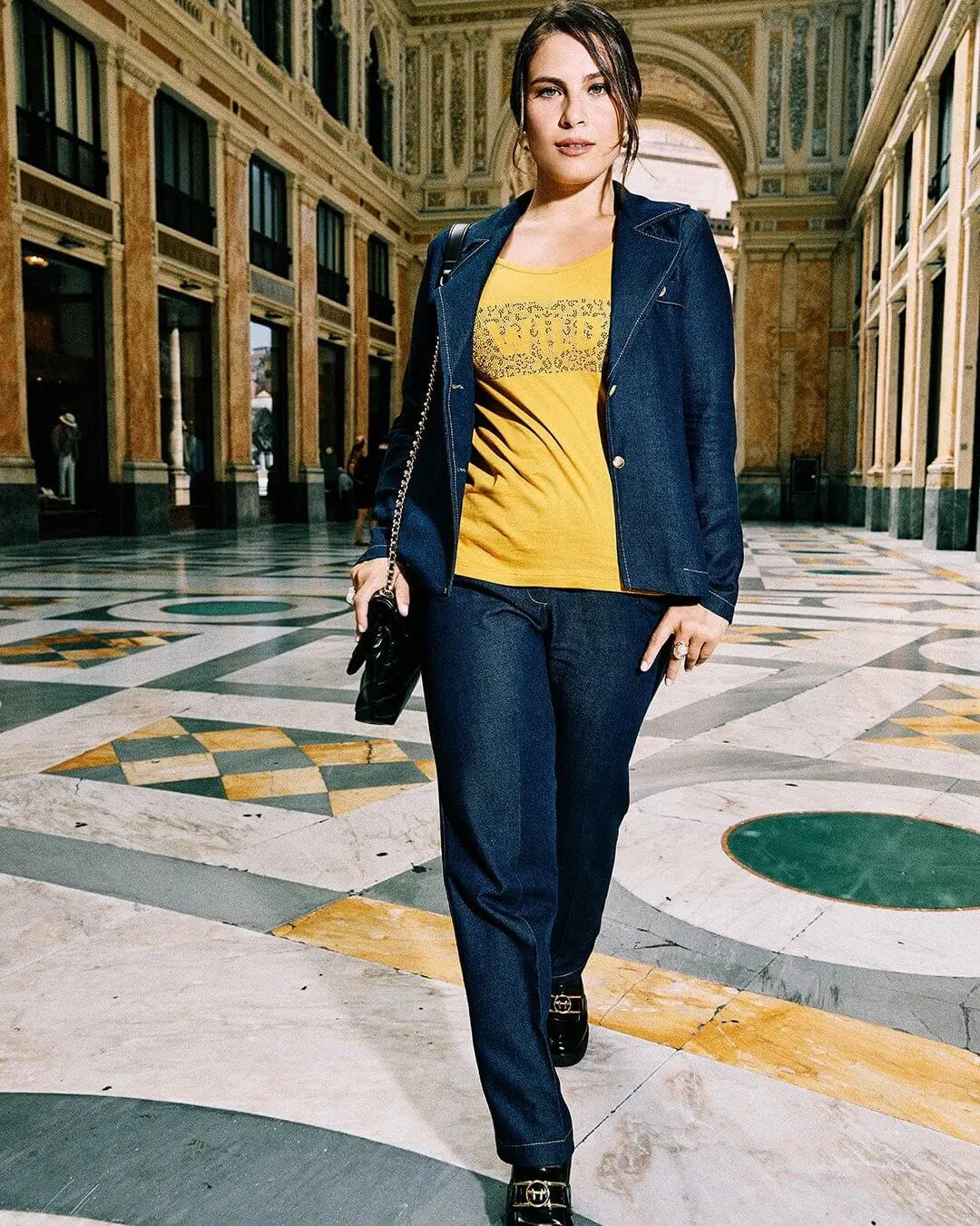 T-shirt jersey cotone animalier con strass SENAPE DORABELLA