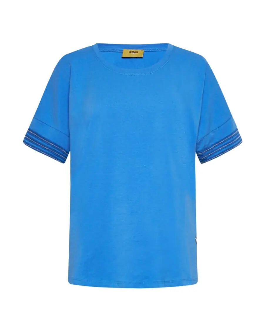 T-shirt kimono in jersey di cotone elasticizzato con micro catene LAVANDA DORABELLA PIU'