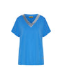 T-shirt kimono in jersey di viscosa elasticizzata con scollo a V con paillettes LAVANDA DORABELLA PIU'