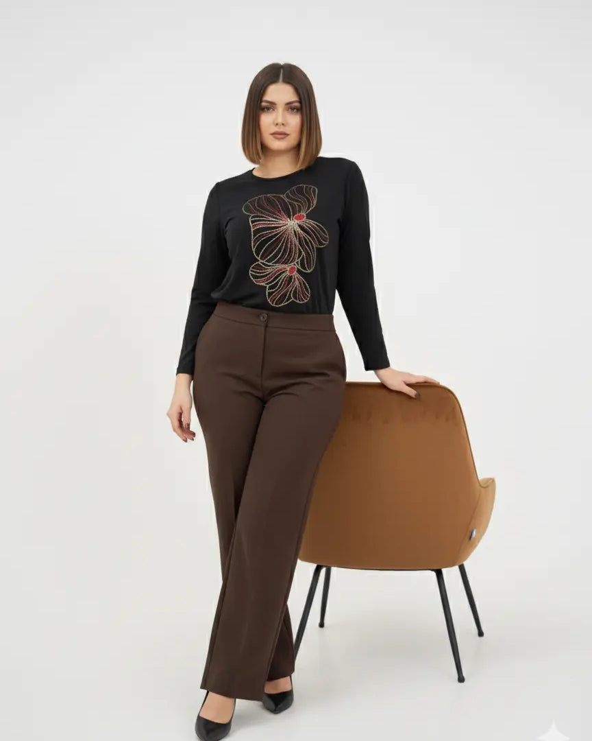 T-shirt manica lunga con applicazione DORABELLA PIU'