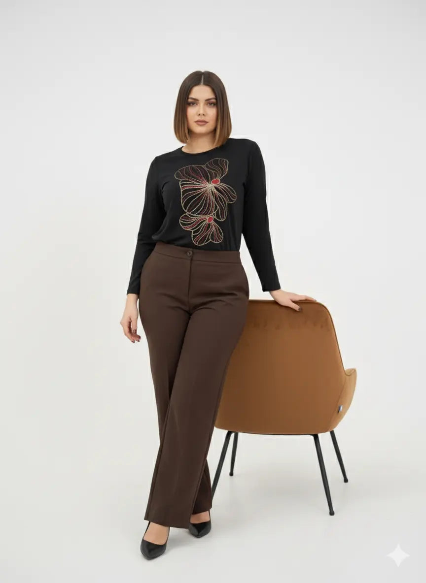 T-shirt manica lunga con applicazione DORABELLA PIU'