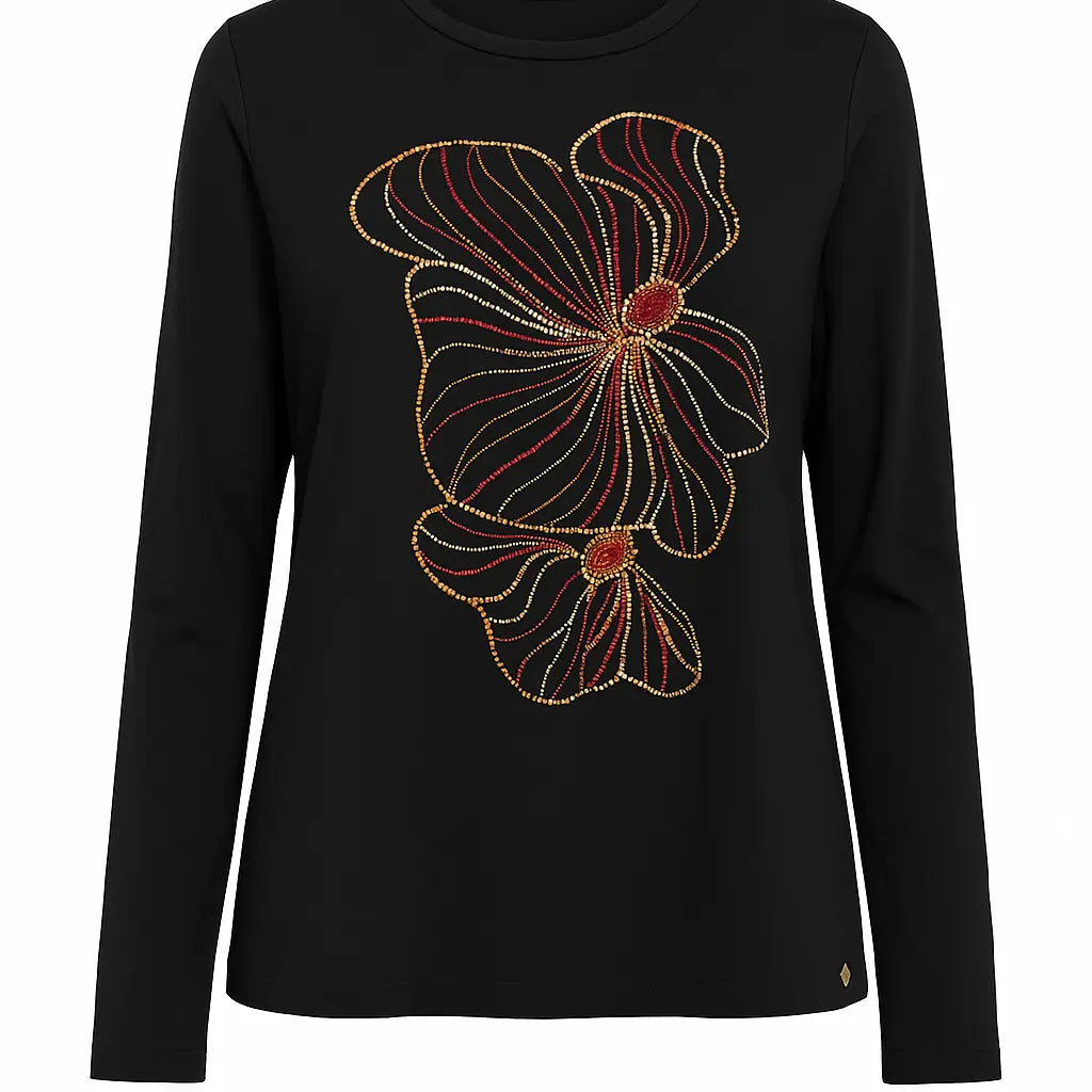 T-shirt manica lunga con applicazione DORABELLA PIU'