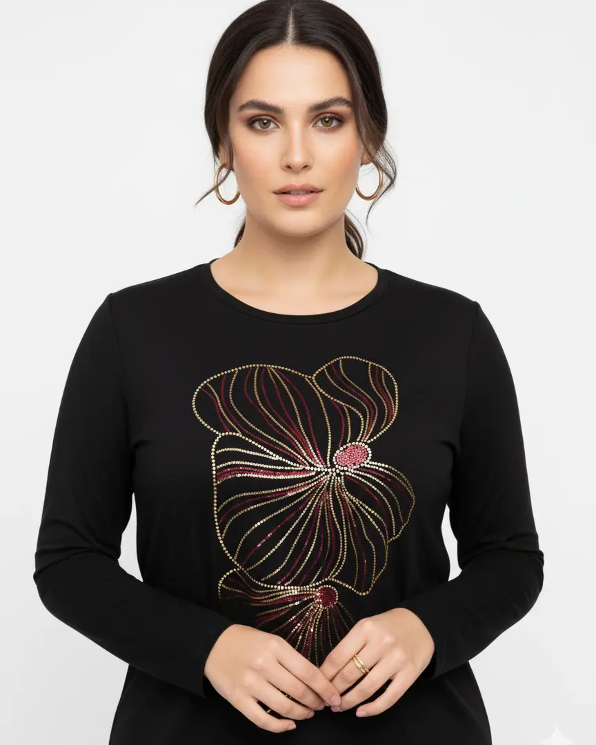 T-shirt manica lunga con applicazione DORABELLA PIU'