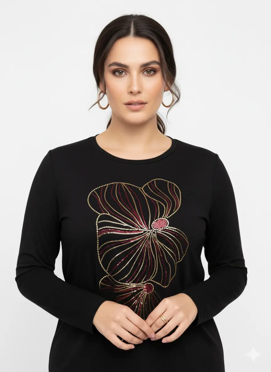 T-shirt manica lunga con applicazione DORABELLA PIU'