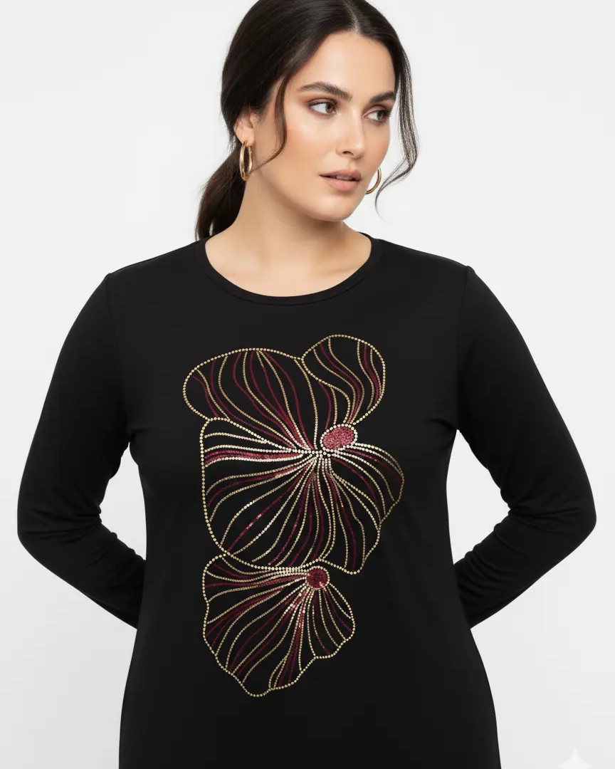 T-shirt manica lunga con applicazione DORABELLA PIU'