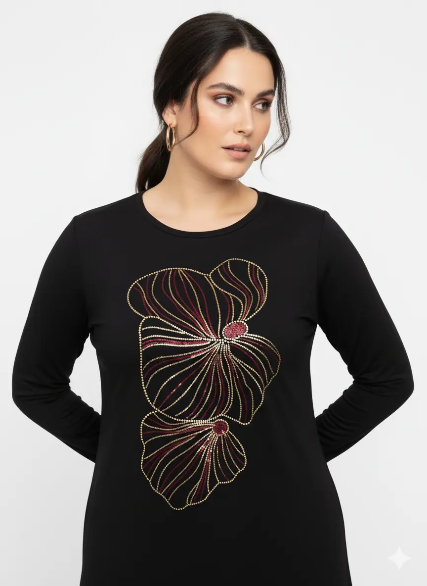 T-shirt manica lunga con applicazione DORABELLA PIU'