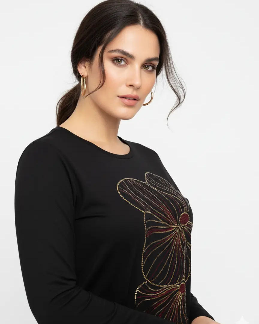 T-shirt manica lunga con applicazione DORABELLA PIU'