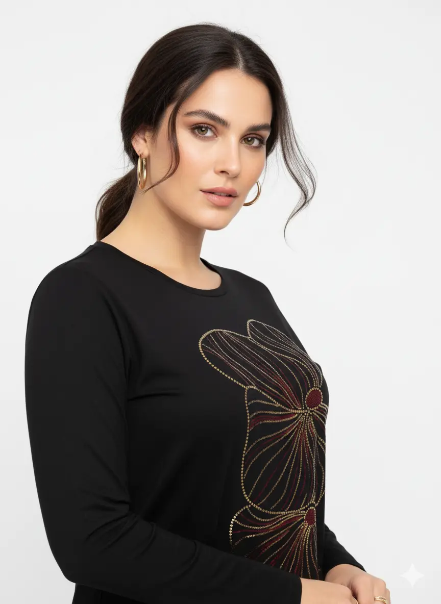 T-shirt manica lunga con applicazione DORABELLA PIU'