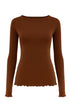 T-shirt manica lunga in lana e cashmere DORABELLA Cacao / XXL