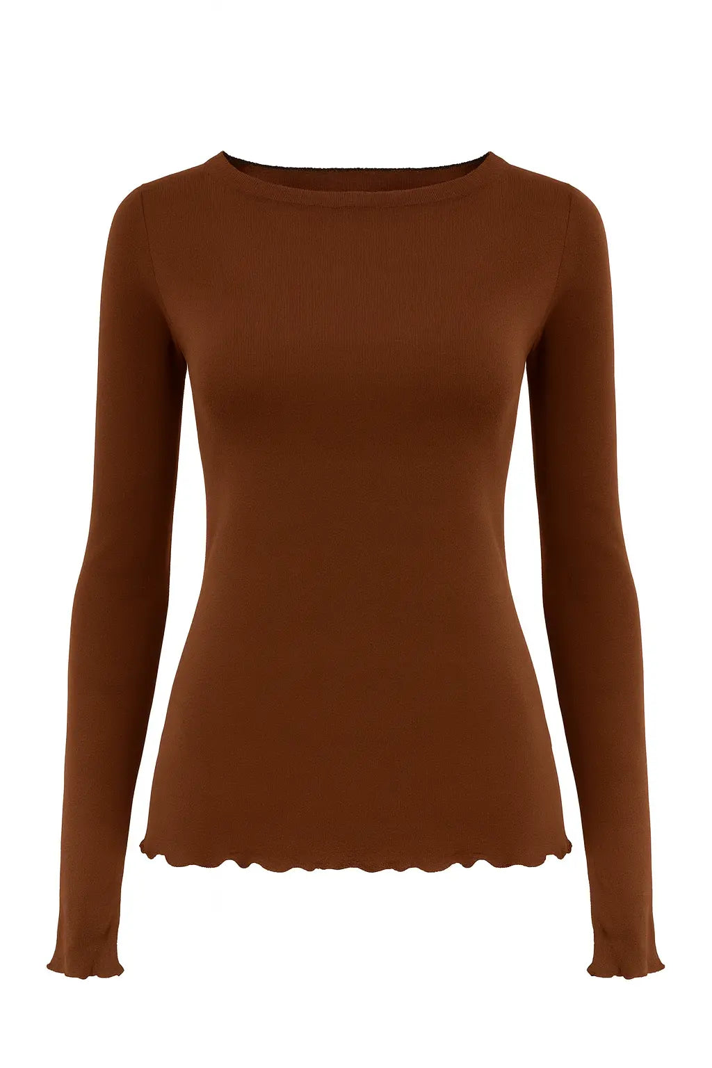 T-shirt manica lunga in lana e cashmere DORABELLA Cacao / XXL
