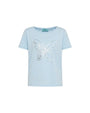 T-shirt mezza manica in jersey di cotone elasticizzato con stampa farfalla in lamina DORABELLA
