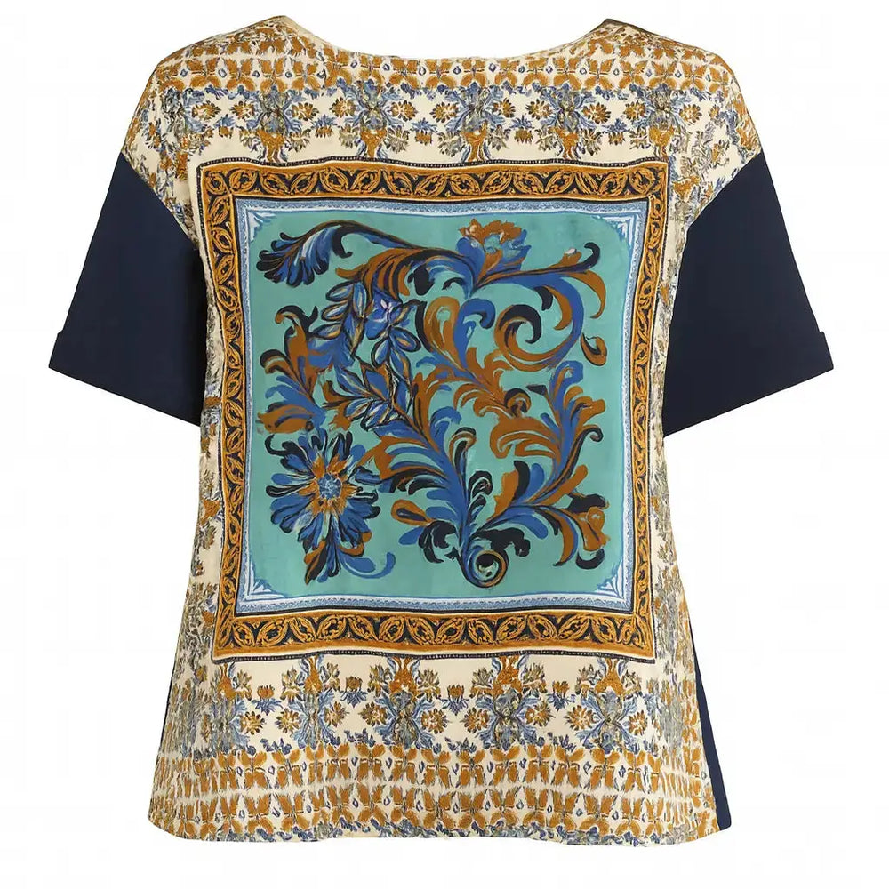 T-shirt stampata bi-materiale DORABELLA