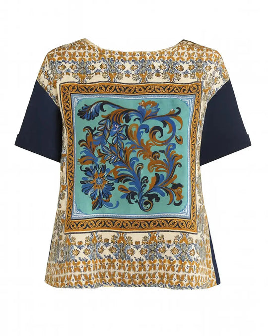 T-shirt stampata bi-materiale DORABELLA