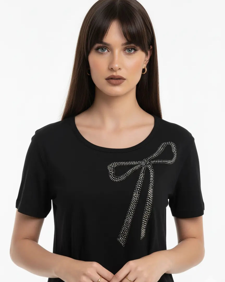 T-shirt tinta unita con applicazione DORABELLA