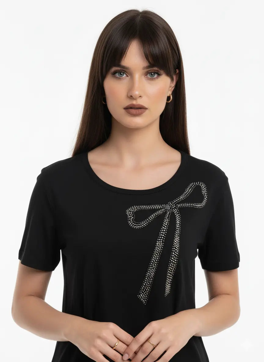 T-shirt tinta unita con applicazione DORABELLA