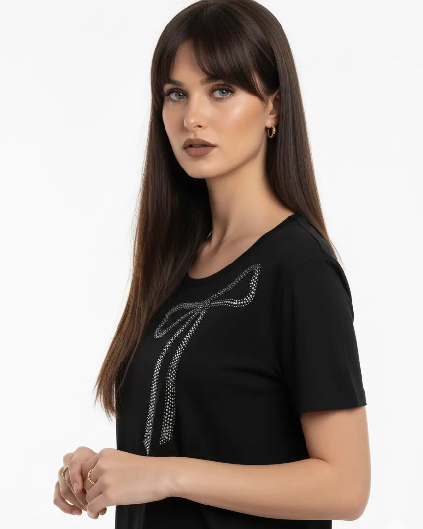 T-shirt tinta unita con applicazione DORABELLA