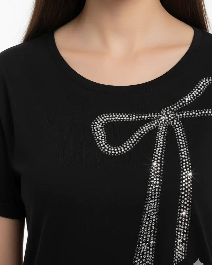 T-shirt tinta unita con applicazione DORABELLA