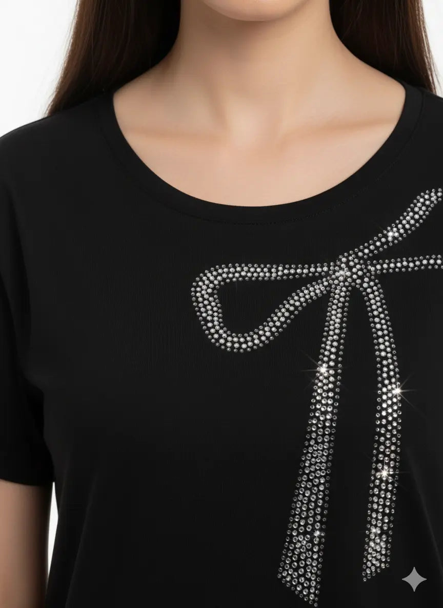 T-shirt tinta unita con applicazione DORABELLA