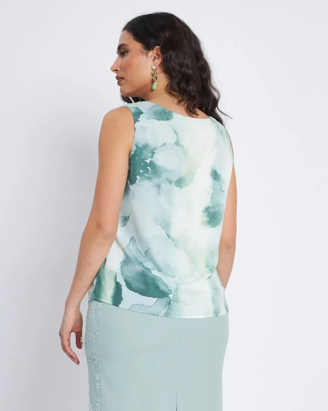 Top a fantasia con scollo a V e pizzo ALOE DORABELLA