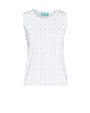 Top con orli ondulati e strass frontali BIANCO DORABELLA