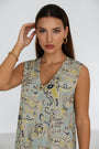 Top con scollo a V in fantasia paisley DORABELLA