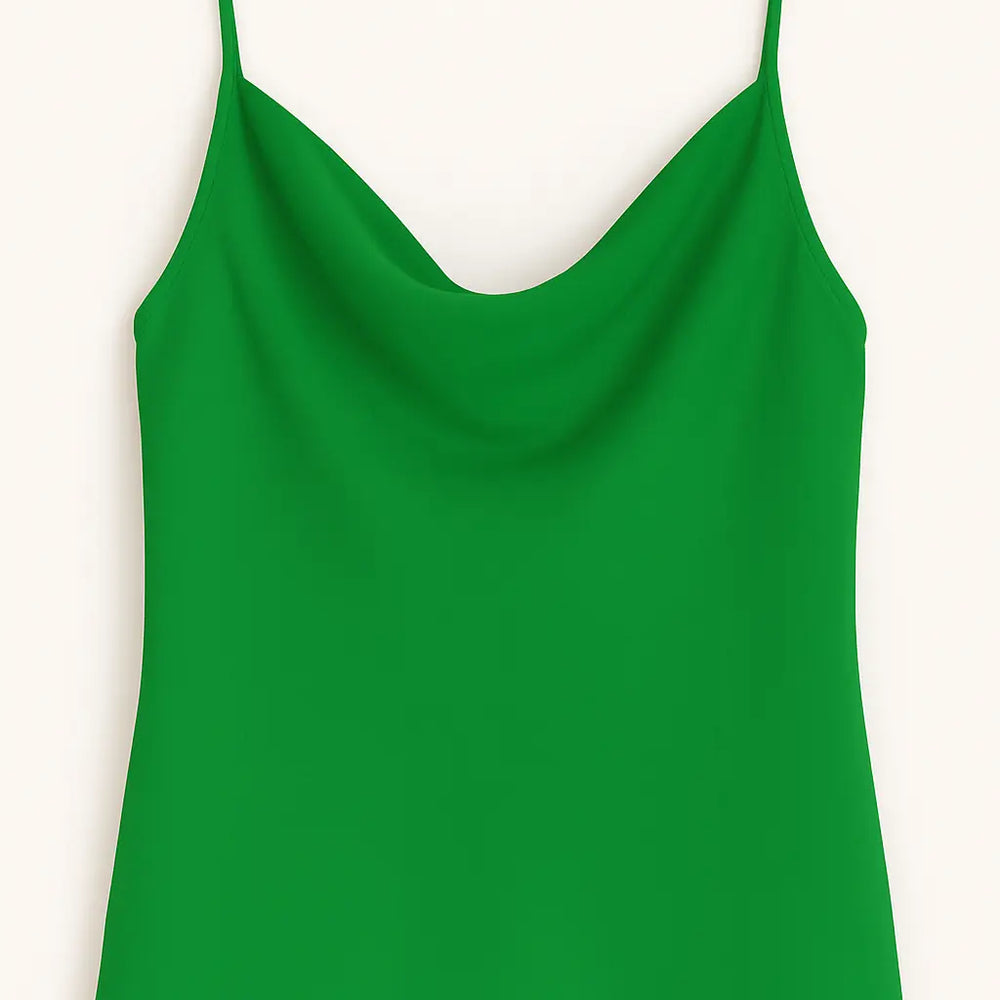 Top con scollo a cappuccio e bretelle Unica by Dorabella Verde-bandiera-Taglia-Unica-Curvy-fino-alla-54