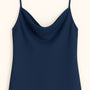 Top con scollo a cappuccio e bretelle Unica by Dorabella Deep-Blue-Navy-Taglia-Unica-Curvy-fino-alla-54