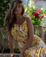 Top con spalline sottili in viscosa lucida con fantasia floreale. OCRA DORABELLA XL