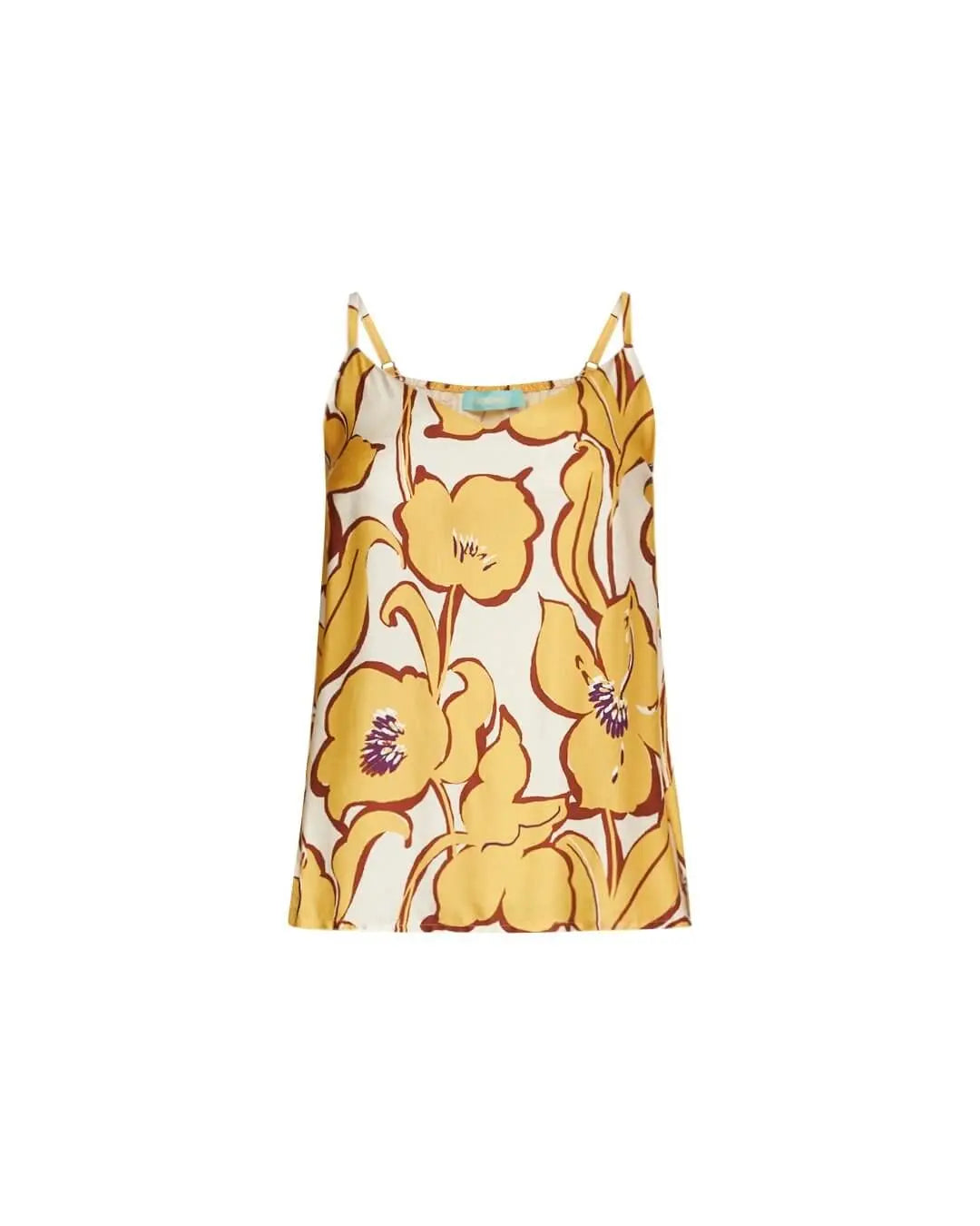 Top con spalline sottili in viscosa lucida con fantasia floreale. OCRA DORABELLA