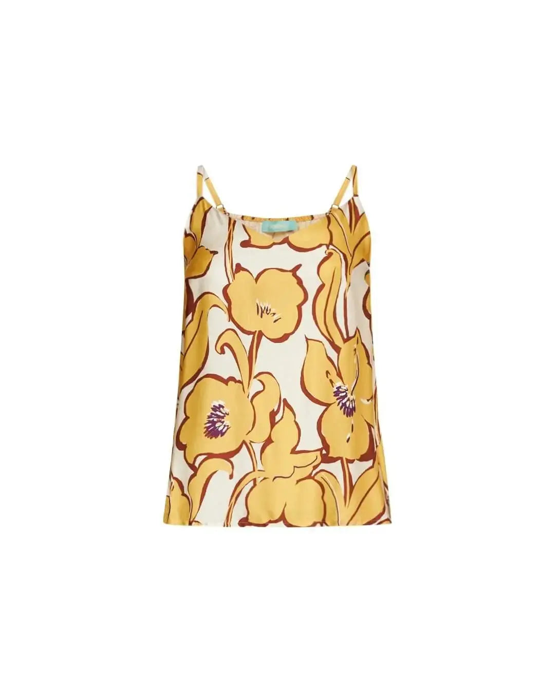 Top con spalline sottili in viscosa lucida con fantasia floreale. OCRA DORABELLA