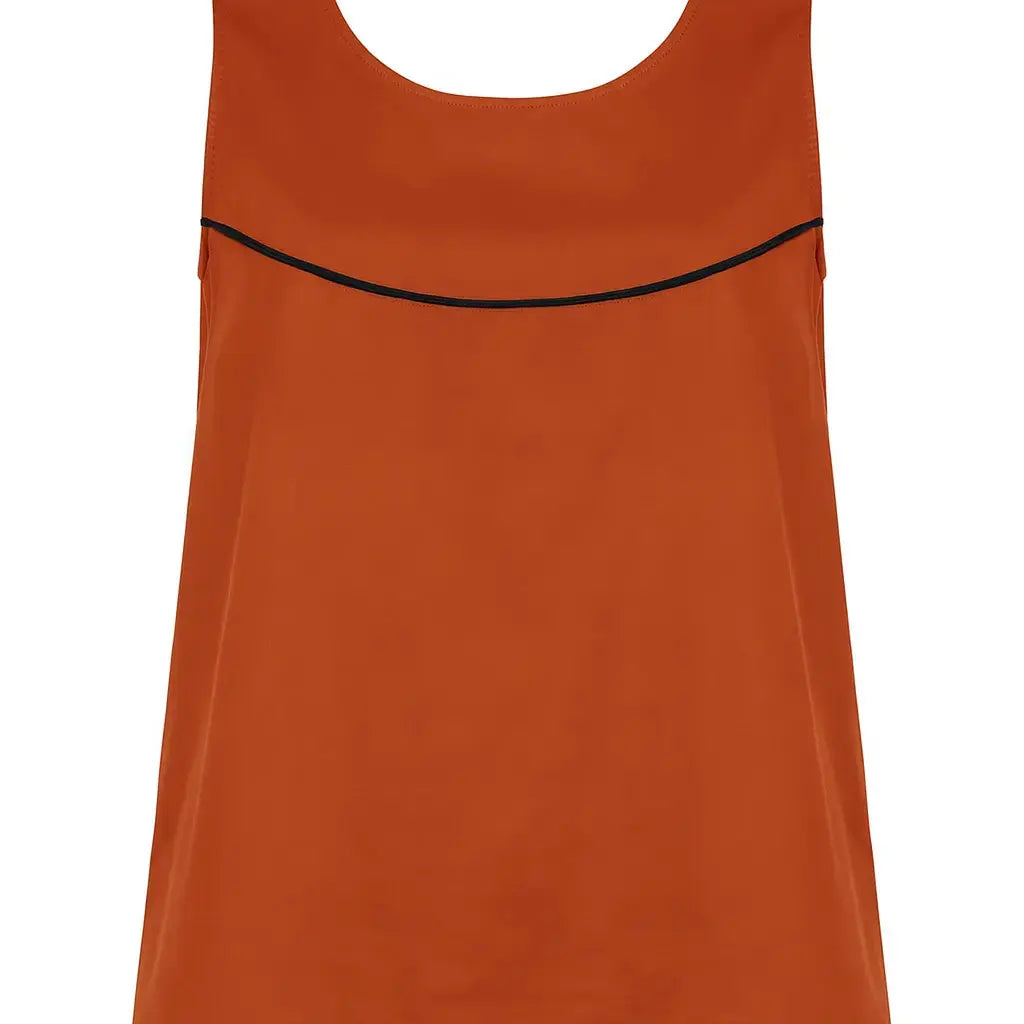 Top girocollo con scollo a V e lacci posteriori DORABELLA