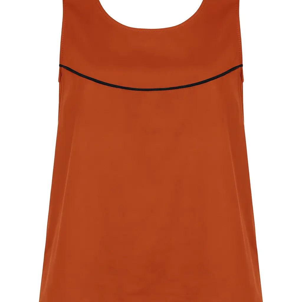 Top girocollo con scollo a V e lacci posteriori DORABELLA